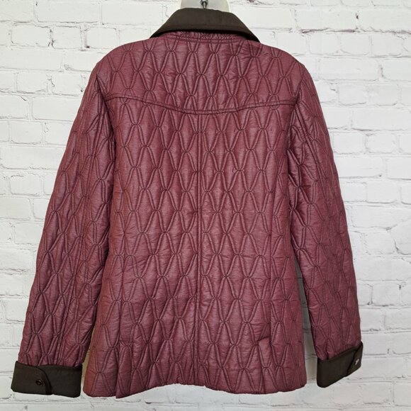 Rainforest Burgundy Cozy Quilted Jacket Size Medium - Picture 5 of 11